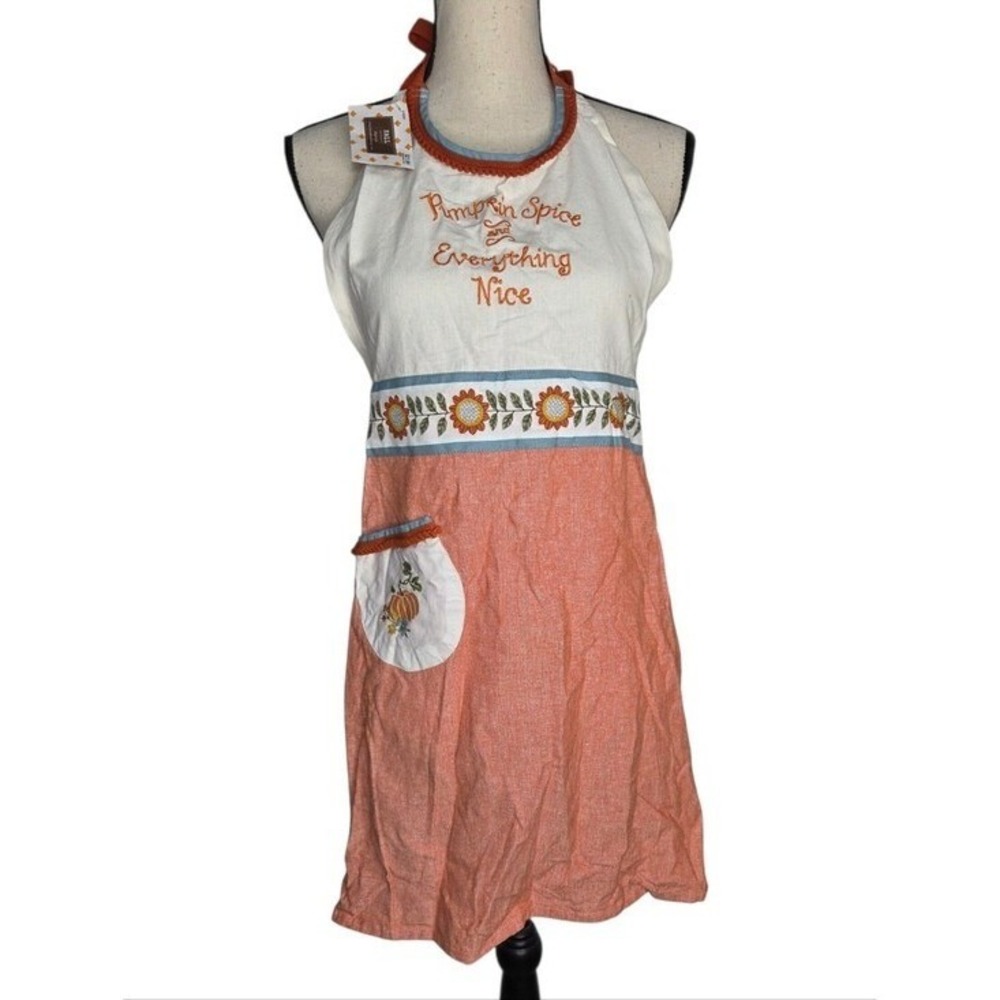 Pumpkin Spice And Everything Nice Fall Embroidered Kitchen Apron